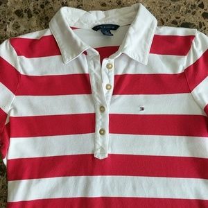 Tommy Hilfiger Red/White Striped Polo